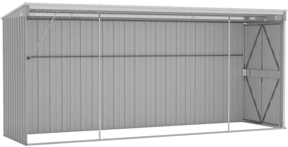 Sodo pašiūrė, pilka, 118x382x178cm, galvanizuotas plienas