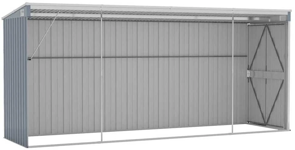 Sodo pašiūrė, pilka, 118x382x178cm, galvanizuotas plienas