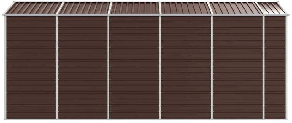 Sodo pašiūrė, ruda, 191x470x198 cm, galvanizuotas plienas