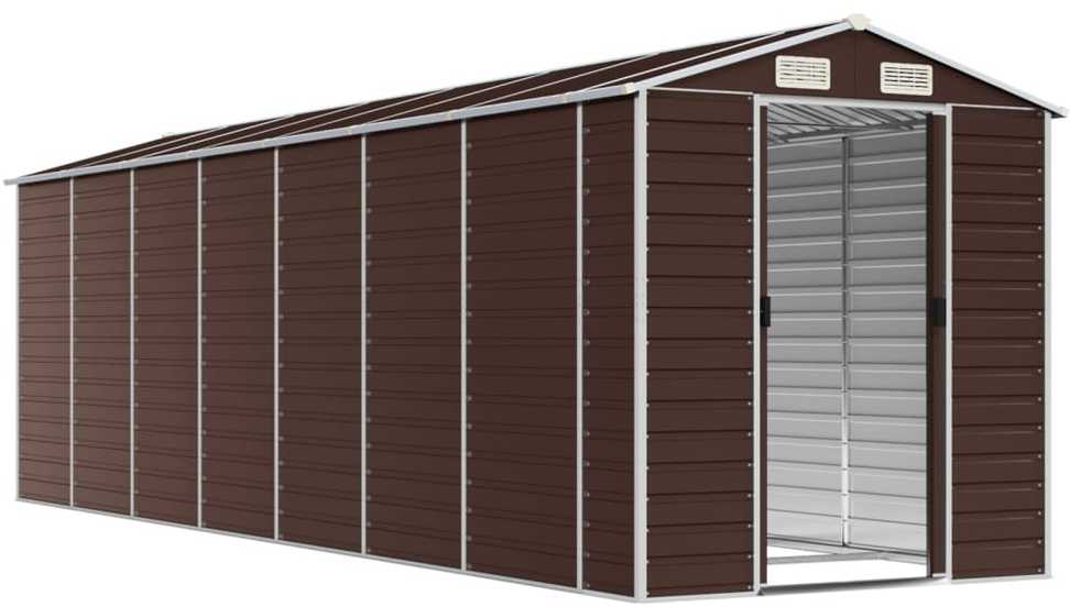 Sodo pašiūrė, ruda, 191x640x198 cm, galvanizuotas plienas