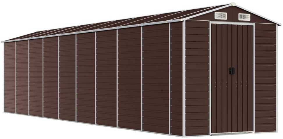Sodo pašiūrė, ruda, 191x810x198 cm, galvanizuotas plienas