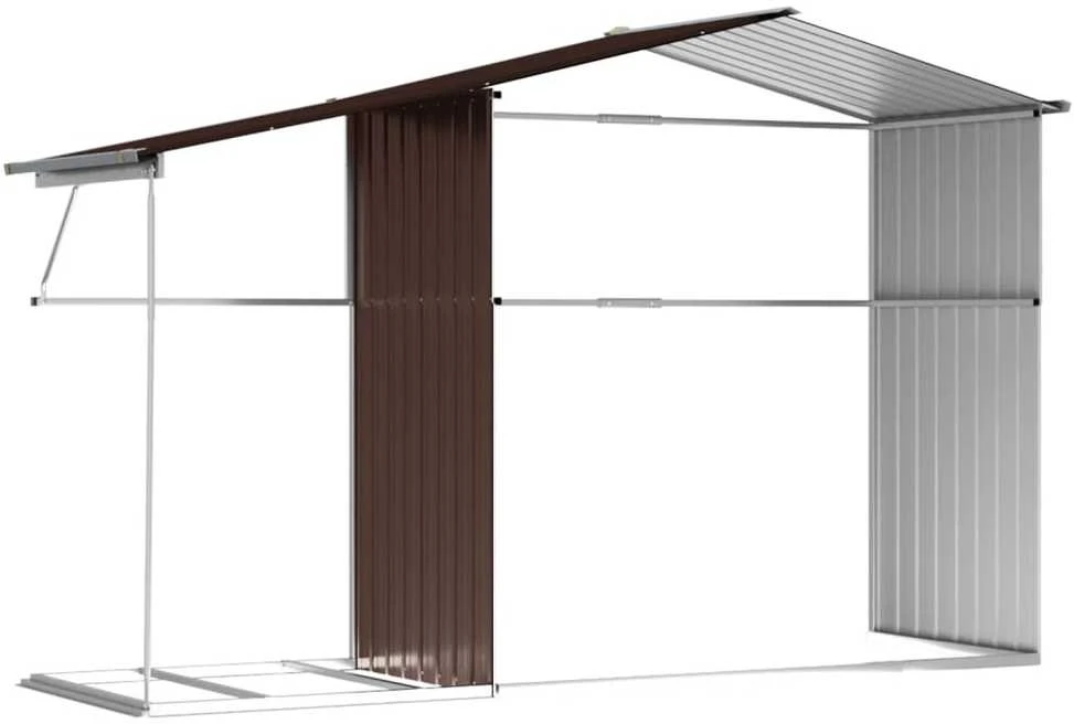 Sodo pašiūrė, ruda, 277x192,5x179cm, galvanizuotas plienas