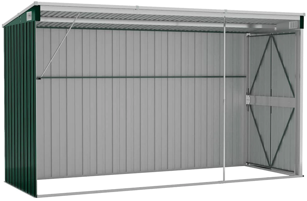 Sodo pašiūrė, žalia, 118x288x178cm, galvanizuotas plienas