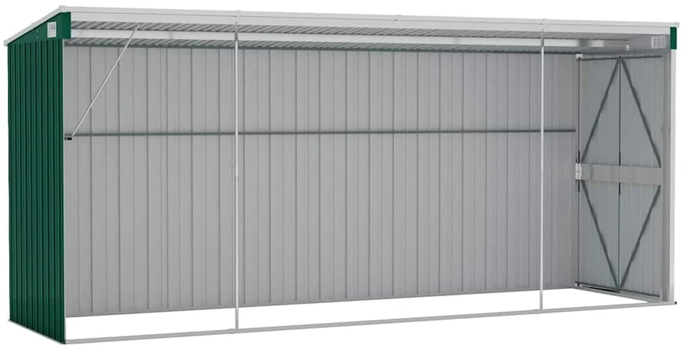 Sodo pašiūrė, žalia, 118x382x178cm, galvanizuotas plienas