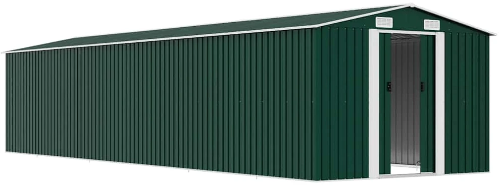 Sodo pašiūrė, žalia, 257x779x181cm, galvanizuotas plienas