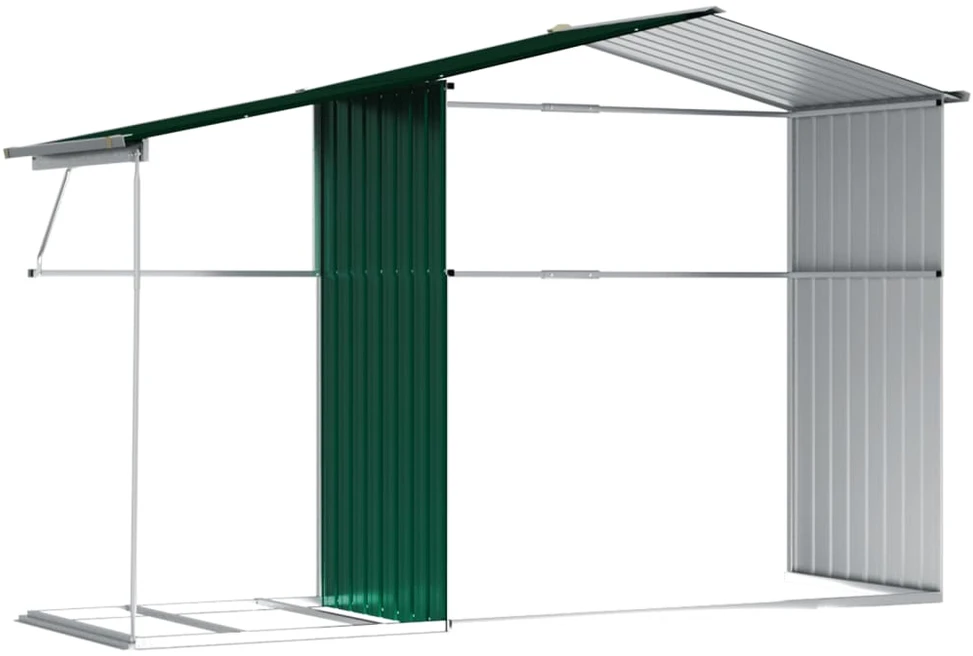 Sodo pašiūrė, žalia, 277x192,5x179cm, galvanizuotas plienas