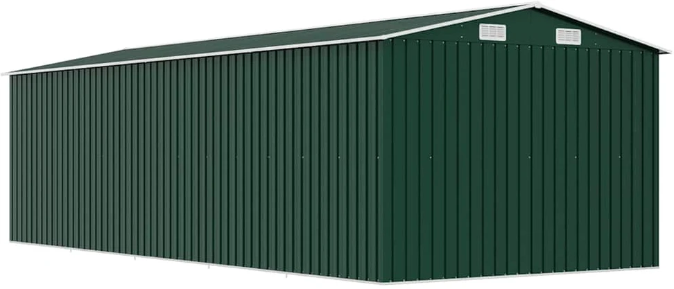 Sodo pašiūrė, žalios spalvos, 257x580x181cm, metalas