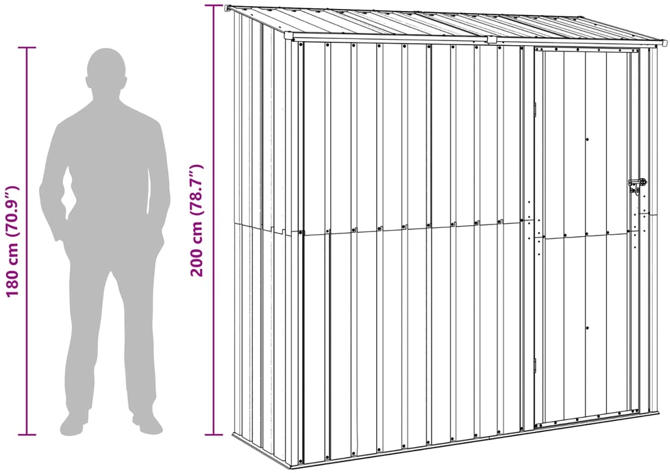 Sodo pašiūrės Ruda 203,5 x 73 x 200 cm Metalas