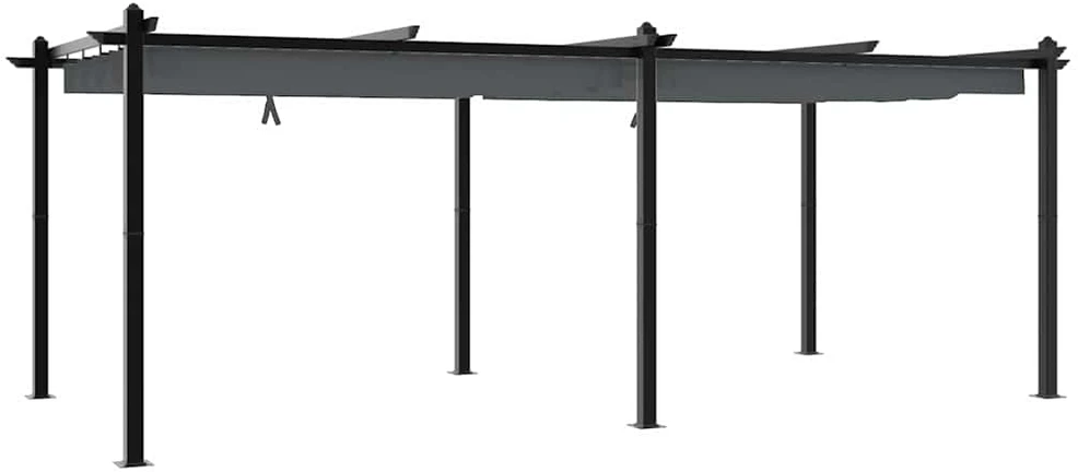 Sodo pavėsinė su ištraukiamu stogu, antracito, 3x6m, aliuminis