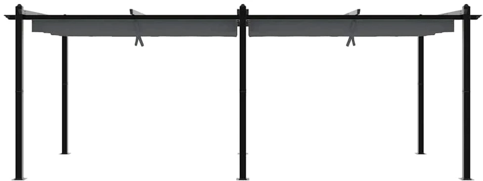 Sodo pavėsinė su ištraukiamu stogu, antracito, 3x6m, aliuminis