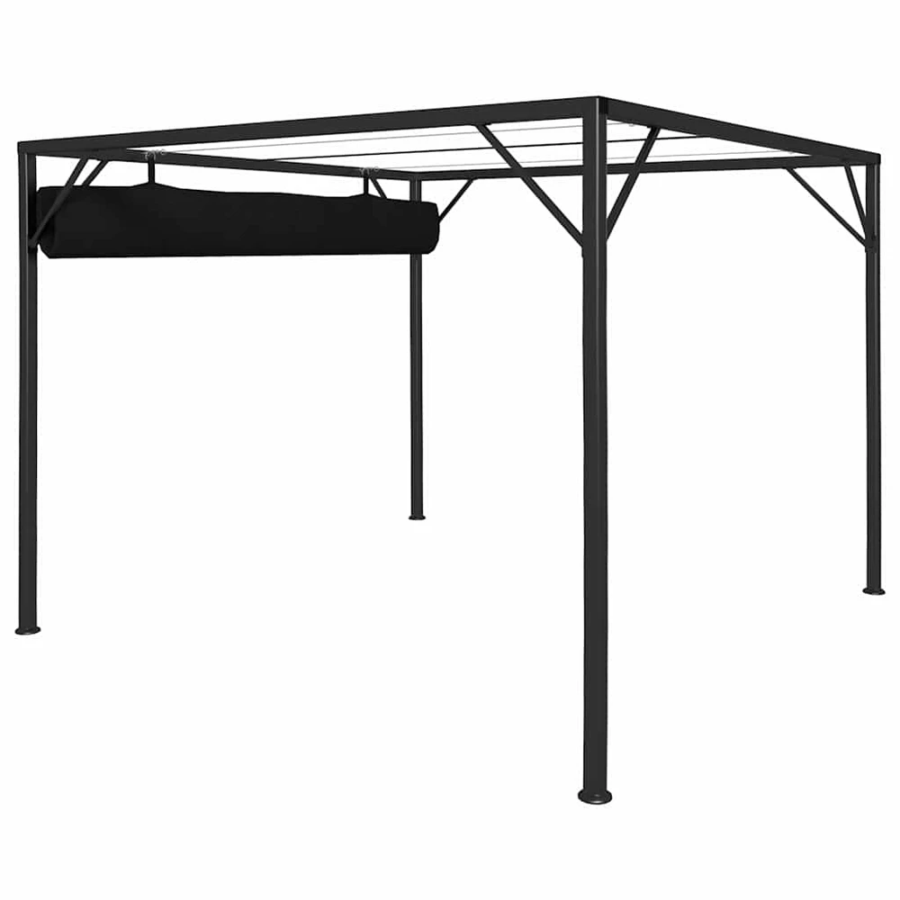 Sodo pavėsinė su įtraukiamu stogo skliautu, antracito, 3x3m