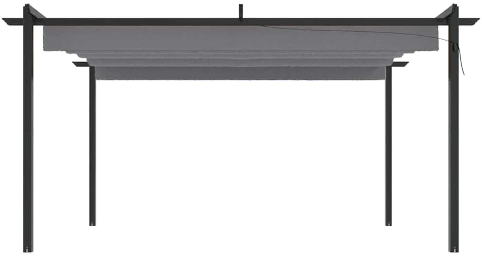 Sodo pavėsinė su įtraukiamu stogu, antracito spalvos, 4x3m