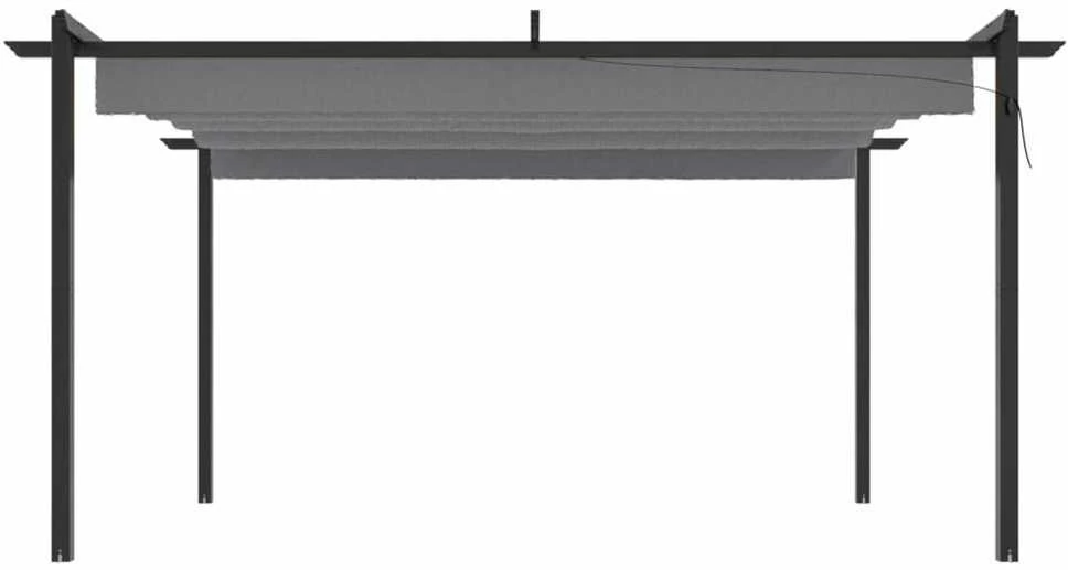Sodo pavėsinė su įtraukiamu stogu, antracito spalvos, 4x3m