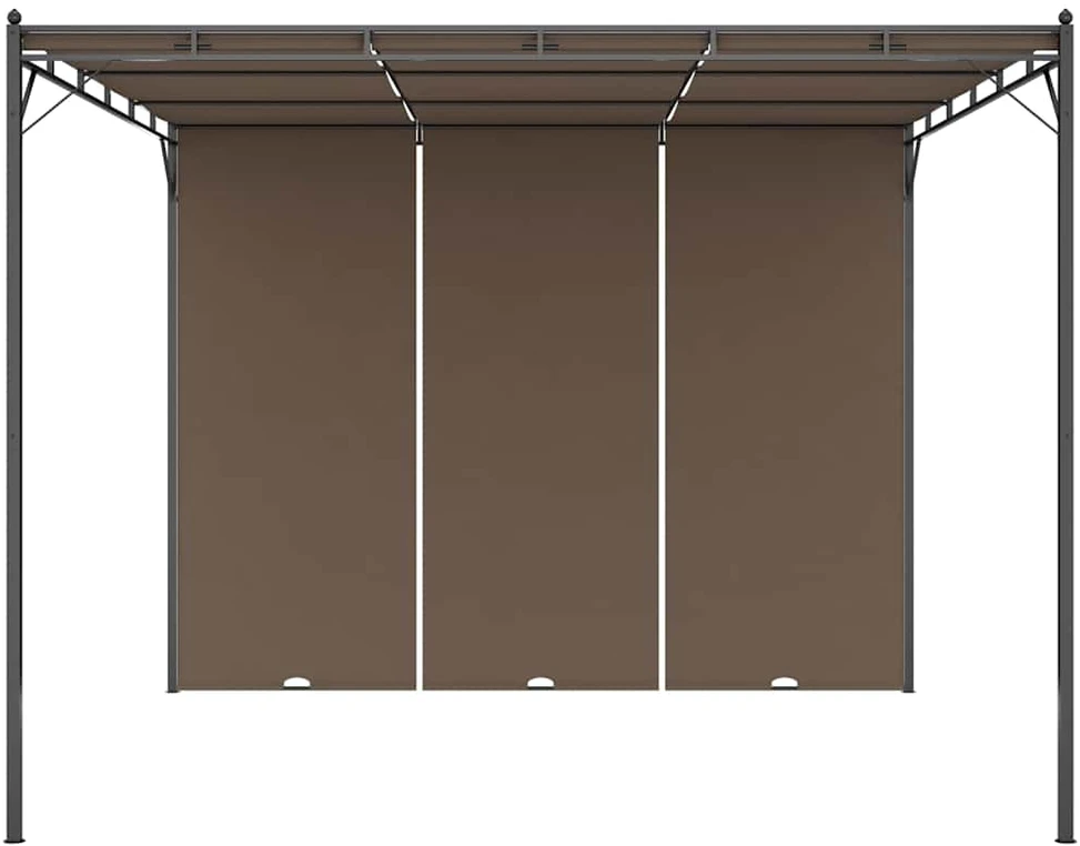 Sodo pavėsinė su šonine užuolaida, taupe spalvos, 3x3x2,25m