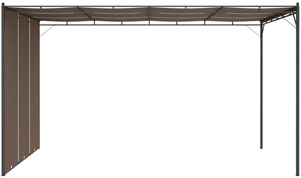 Sodo pavėsinė su šonine užuolaida, taupe spalvos, 4x3x2,25m