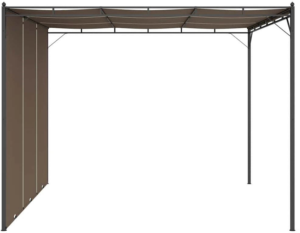 Sodo pavėsinė su šonine užuolaida, taupe spalvos, 3x3x2,25m