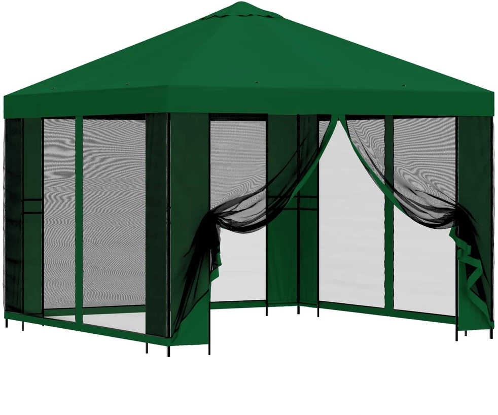 Sodo pavėsinė su šoninėmis sienelėmis 3 x 3 m Žalia