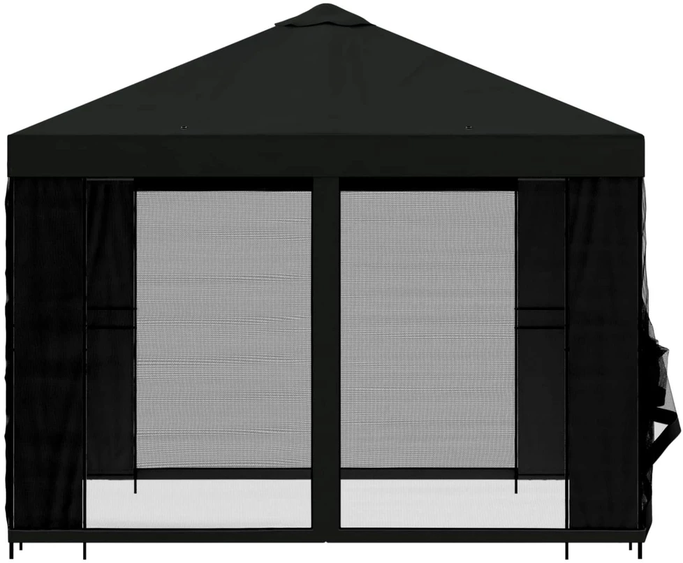 Sodo pavėsinė su šoninėmis sienelėmis 3 x 3 m Juoda