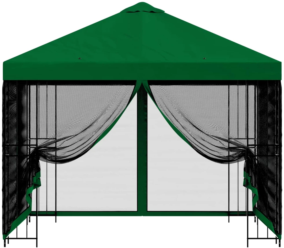 Sodo pavėsinė su šoninėmis sienelėmis 3 x 3 m Žalia