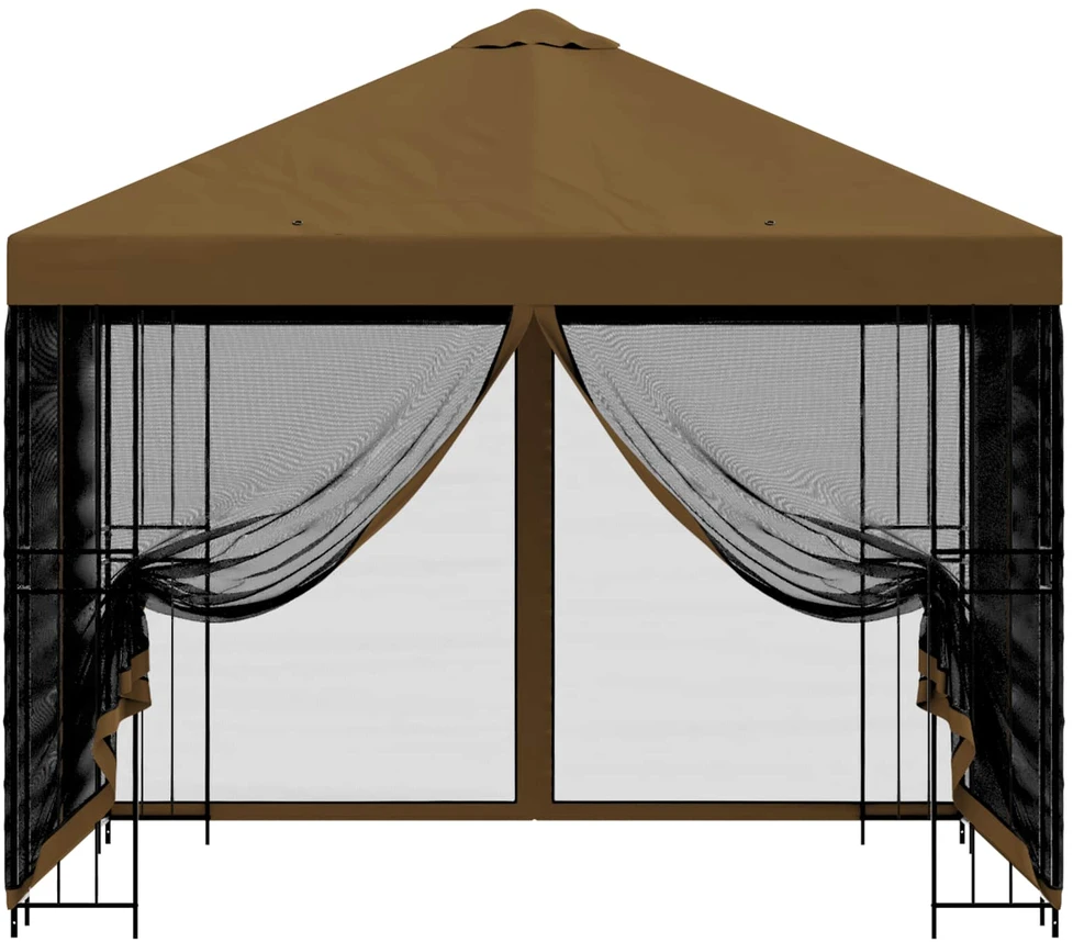Sodo pavėsinė su šoninėmis sienelėmis 3 x 3 m Taupe