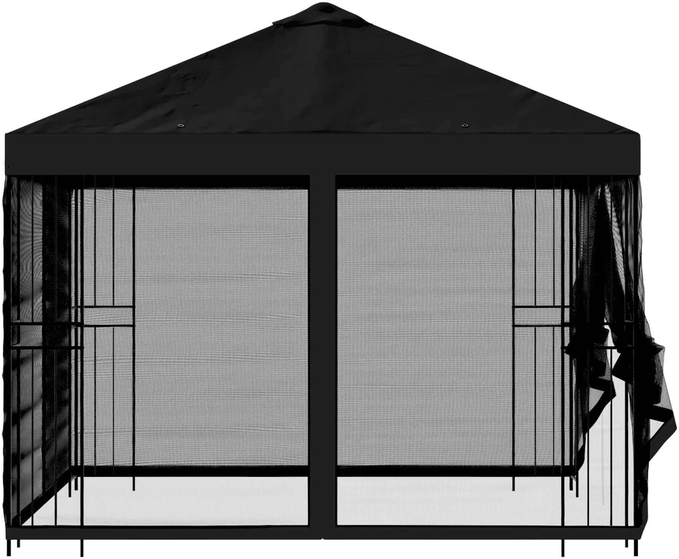 Sodo pavėsinė su šoninėmis sienelėmis 3 x 3 m Juoda