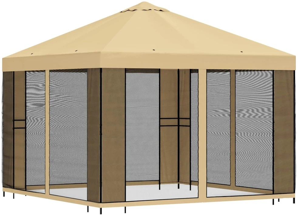Sodo pavėsinė su šoninėmis sienelėmis 3 x 3 m Kreminė
