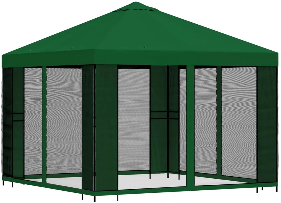 Sodo pavėsinė su šoninėmis sienelėmis 3 x 3 m Žalia