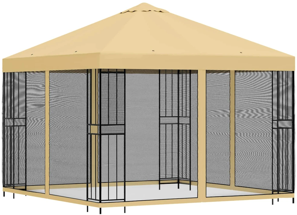 Sodo pavėsinė su šoninėmis sienelėmis 3 x 3 m Kreminė