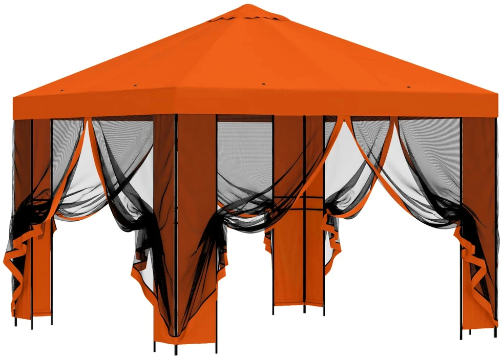 Sodo pavėsinė su šoninėmis sienelėmis 3 x 3 m Oranžinė