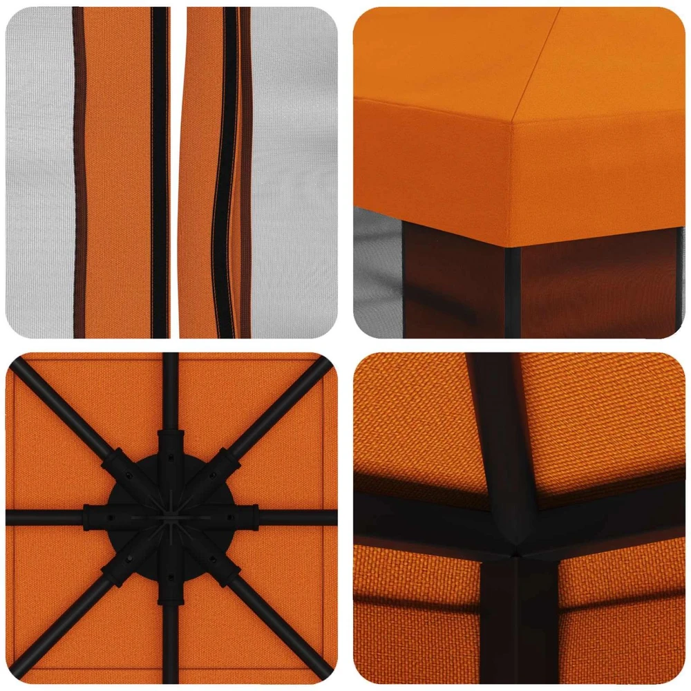 Sodo pavėsinė su šoninėmis sienelėmis 3 x 3 m Oranžinė