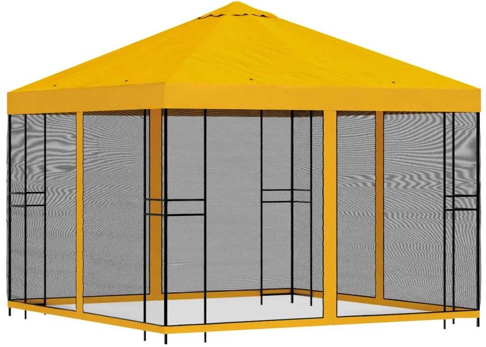 Sodo pavėsinė su šoninėmis sienelėmis 3 x 3 m Geltona