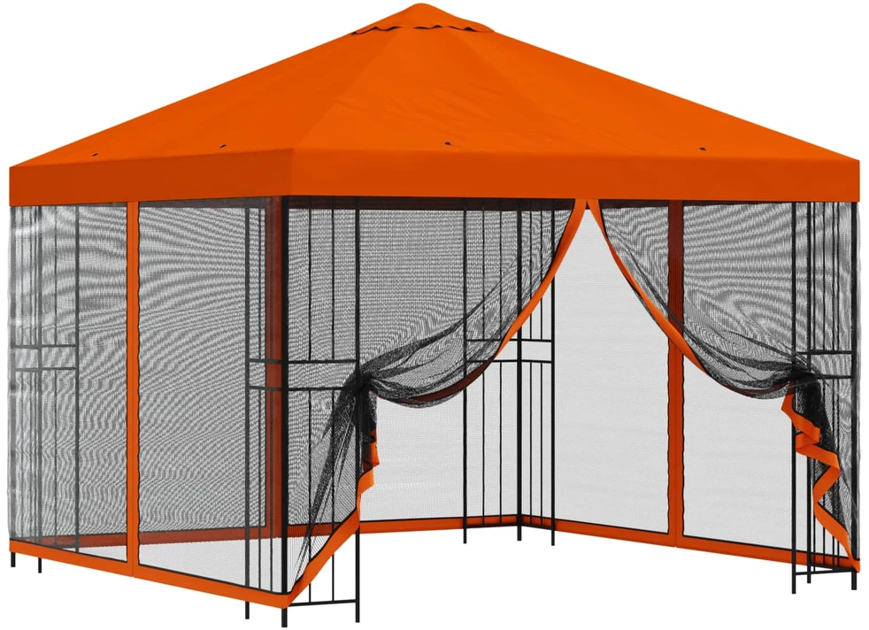 Sodo pavėsinė su šoninėmis sienelėmis 3 x 3 m Oranžinė