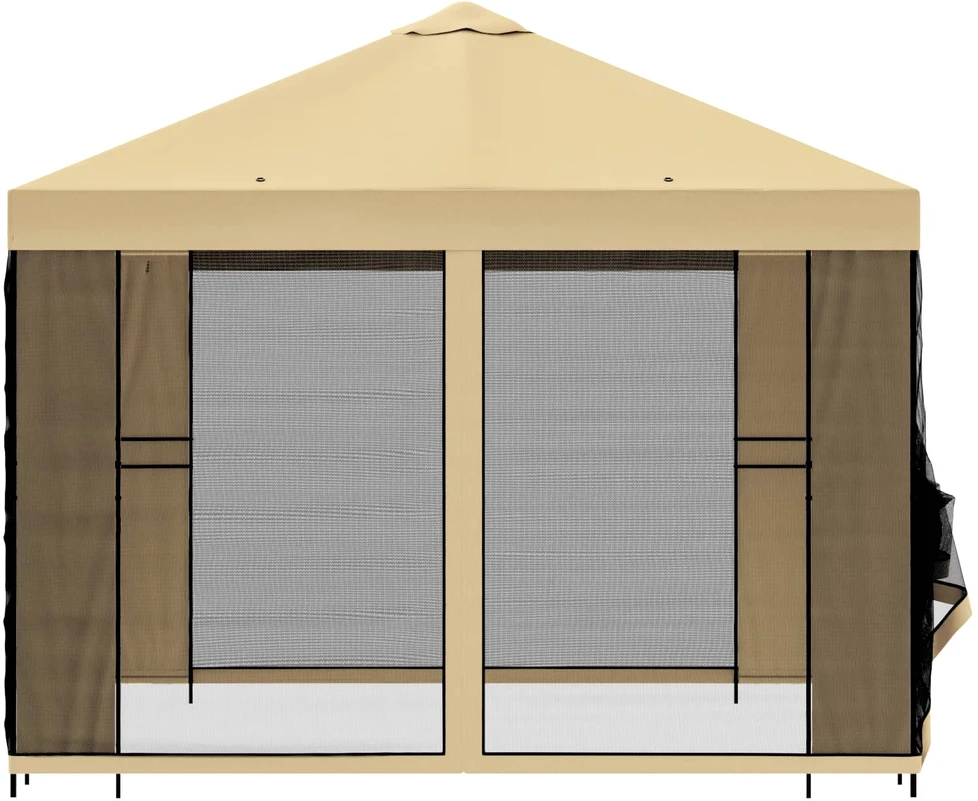 Sodo pavėsinė su šoninėmis sienelėmis 3 x 3 m Kreminė
