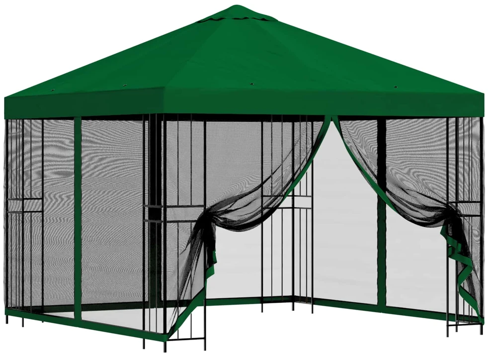 Sodo pavėsinė su šoninėmis sienelėmis 3 x 3 m Žalia