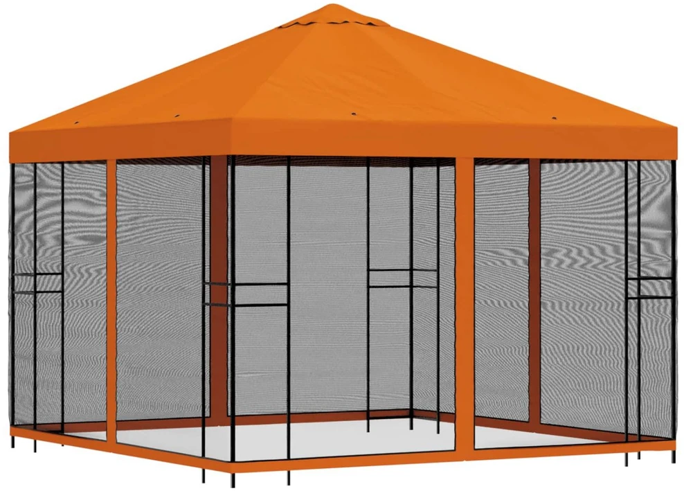 Sodo pavėsinė su šoninėmis sienelėmis 3 x 3 m Oranžinė