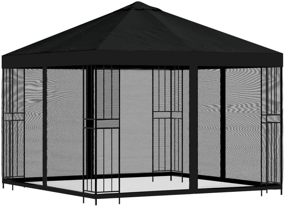 Sodo pavėsinė su šoninėmis sienelėmis 3 x 3 m Juoda