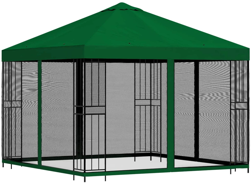 Sodo pavėsinė su šoninėmis sienelėmis 3 x 3 m Žalia