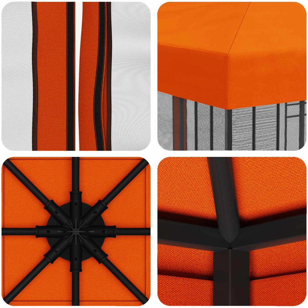 Sodo pavėsinė su šoninėmis sienelėmis 3 x 3 m Oranžinė