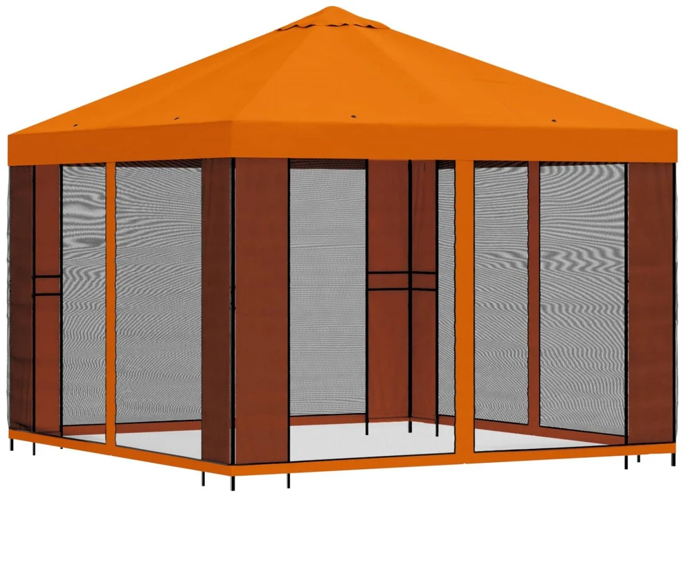 Sodo pavėsinė su šoninėmis sienelėmis 3 x 3 m Oranžinė