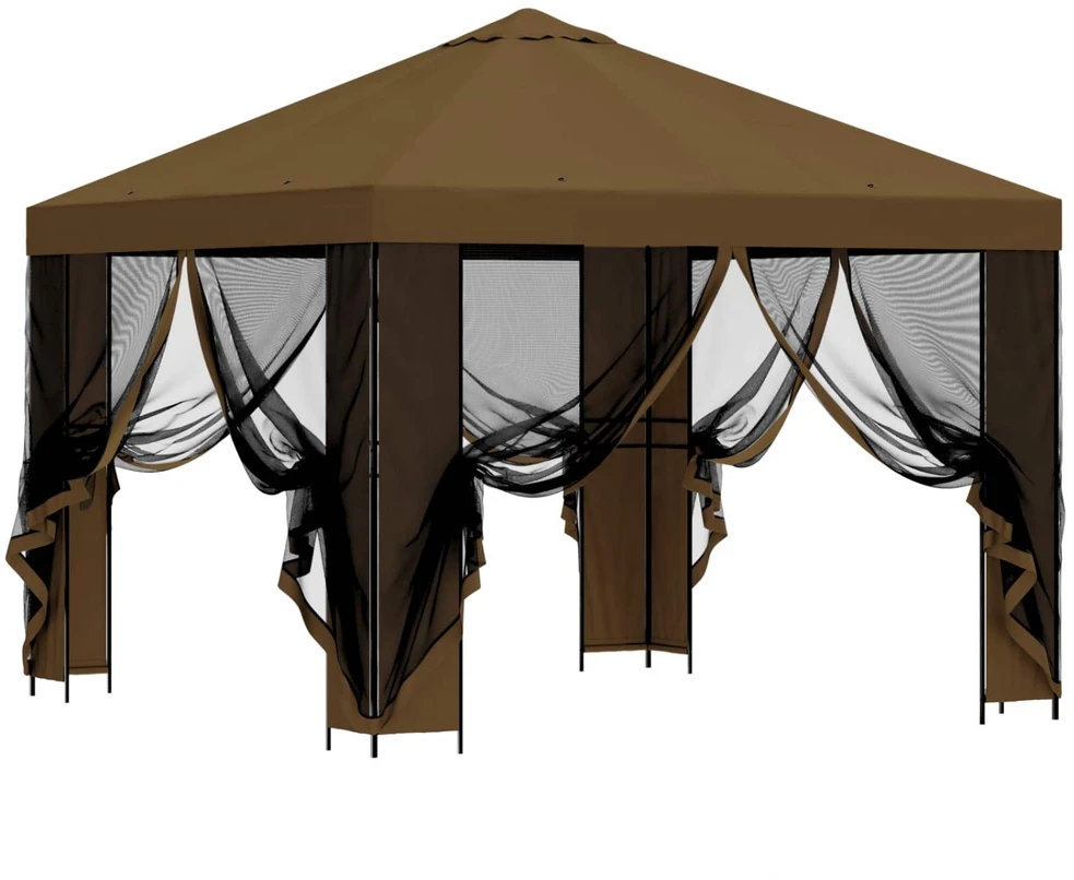 Sodo pavėsinė su šoninėmis sienelėmis 3 x 3 m Taupe