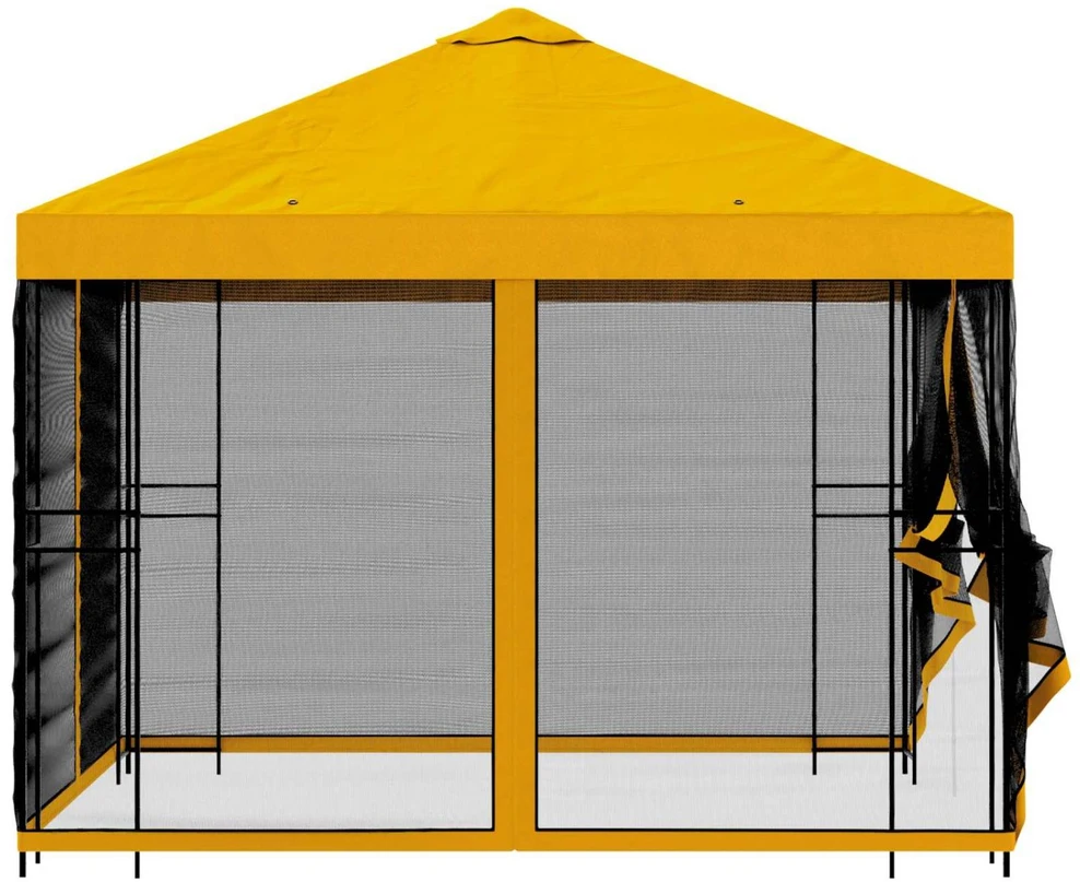 Sodo pavėsinė su šoninėmis sienelėmis 3 x 3 m Geltona