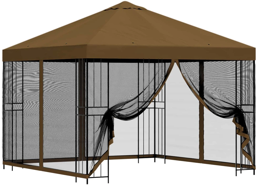 Sodo pavėsinė su šoninėmis sienelėmis 3 x 3 m Taupe