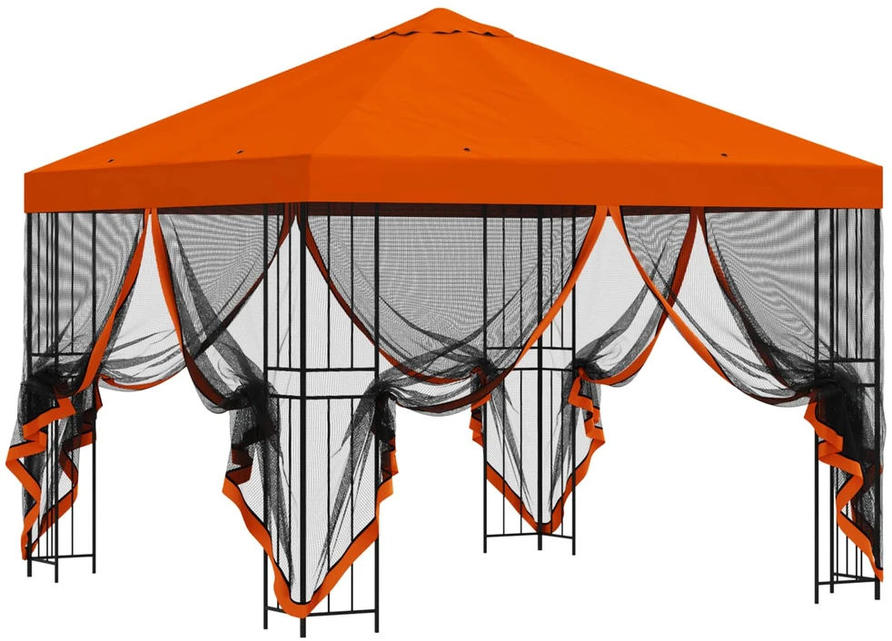 Sodo pavėsinė su šoninėmis sienelėmis 3 x 3 m Oranžinė