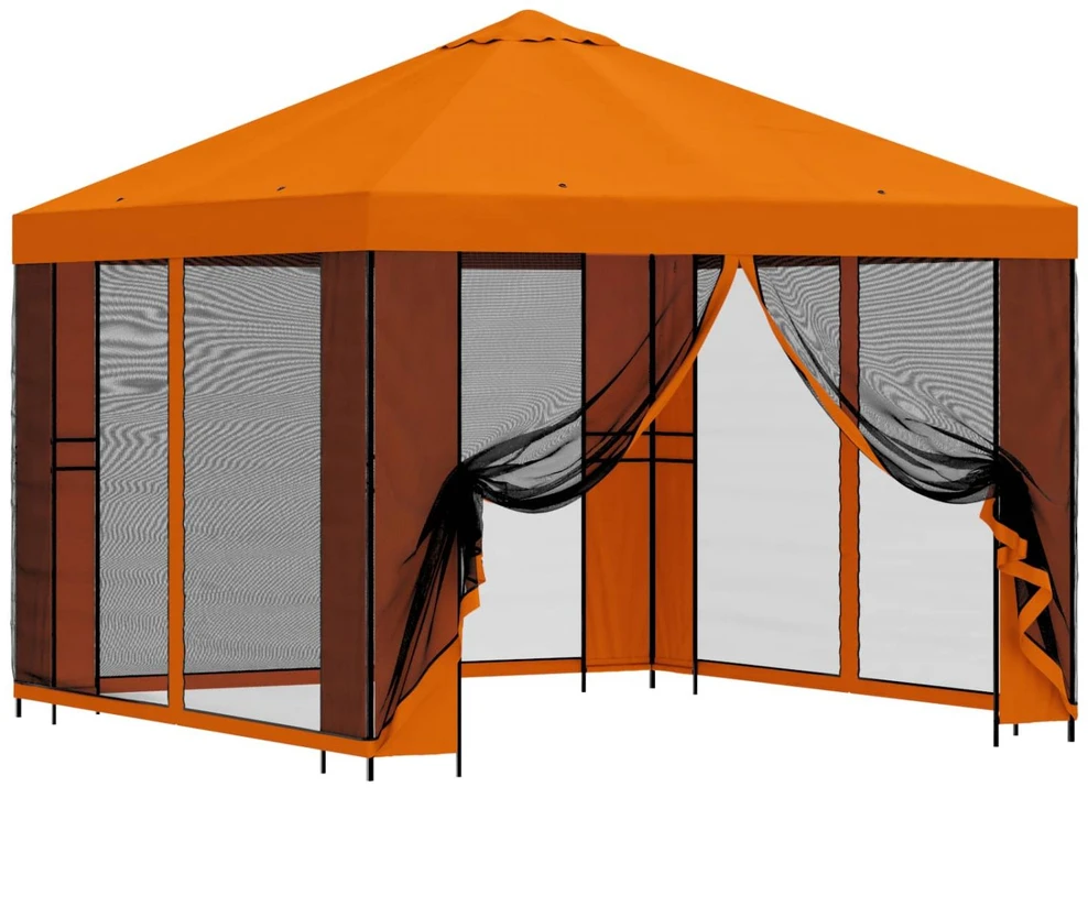 Sodo pavėsinė su šoninėmis sienelėmis 3 x 3 m Oranžinė