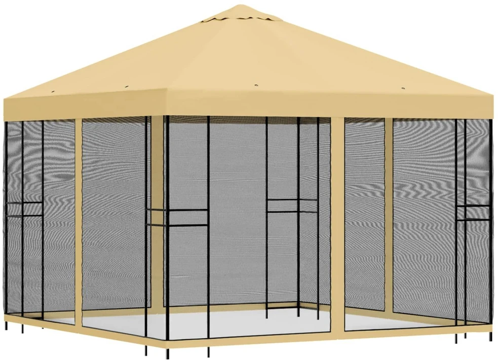 Sodo pavėsinė su šoninėmis sienelėmis 3 x 3 m Kreminė