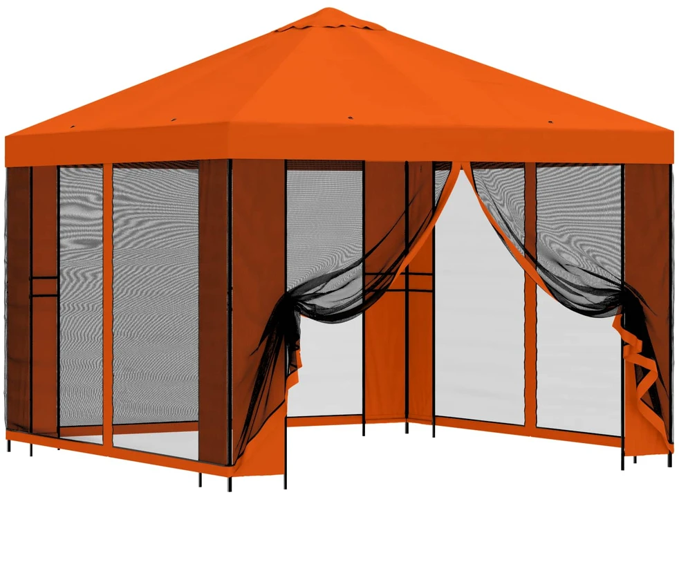 Sodo pavėsinė su šoninėmis sienelėmis 3 x 3 m Oranžinė