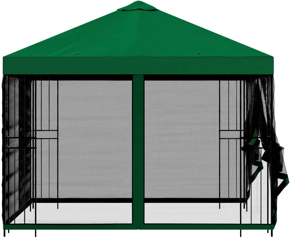 Sodo pavėsinė su šoninėmis sienelėmis 3 x 3 m Žalia