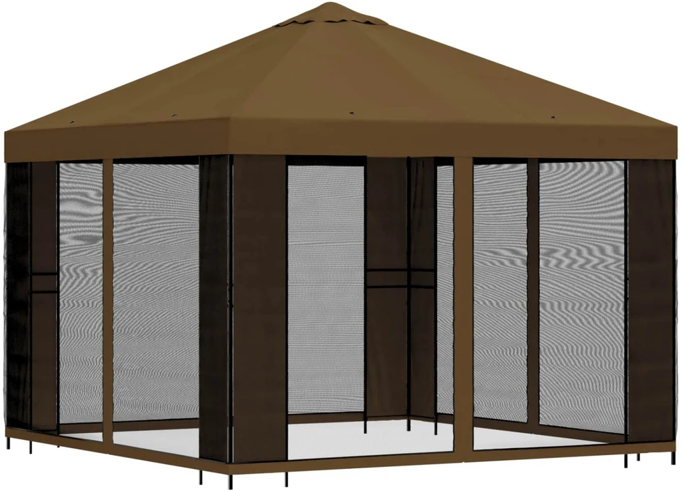 Sodo pavėsinė su šoninėmis sienelėmis 3 x 3 m Taupe