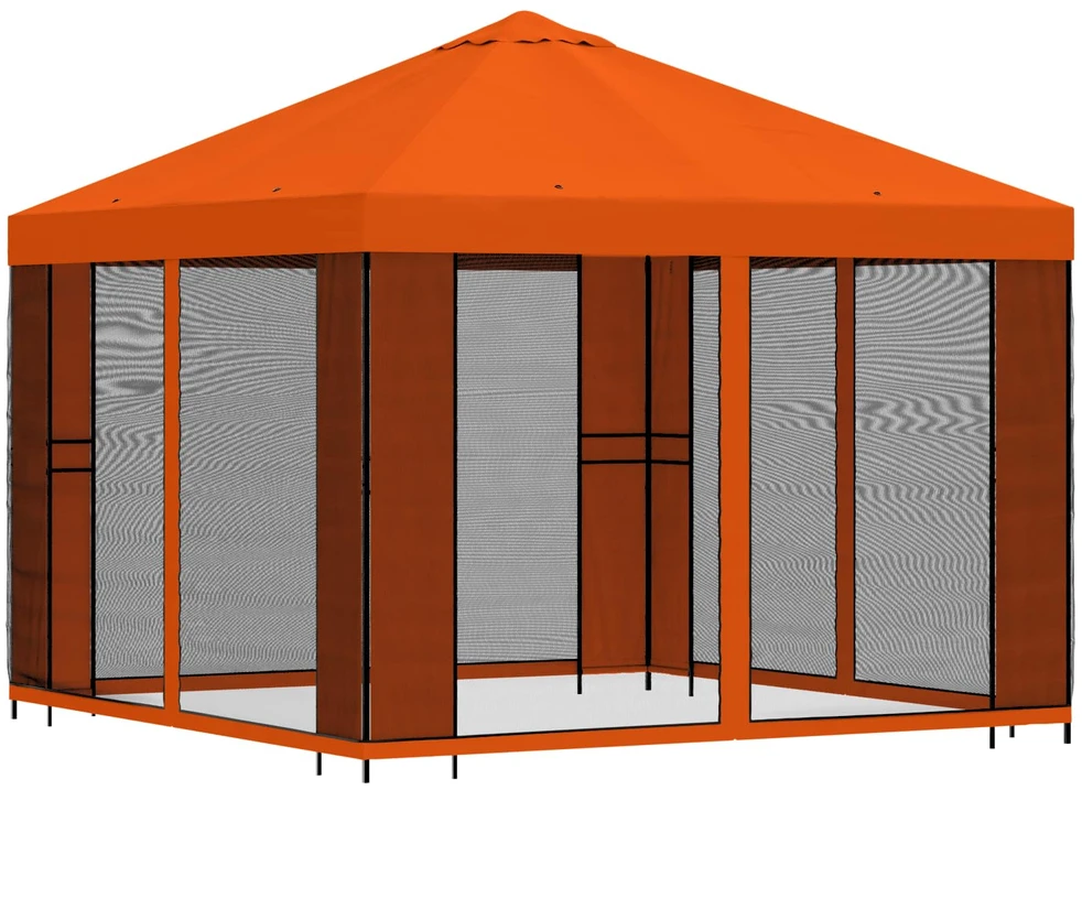 Sodo pavėsinė su šoninėmis sienelėmis 3 x 3 m Oranžinė
