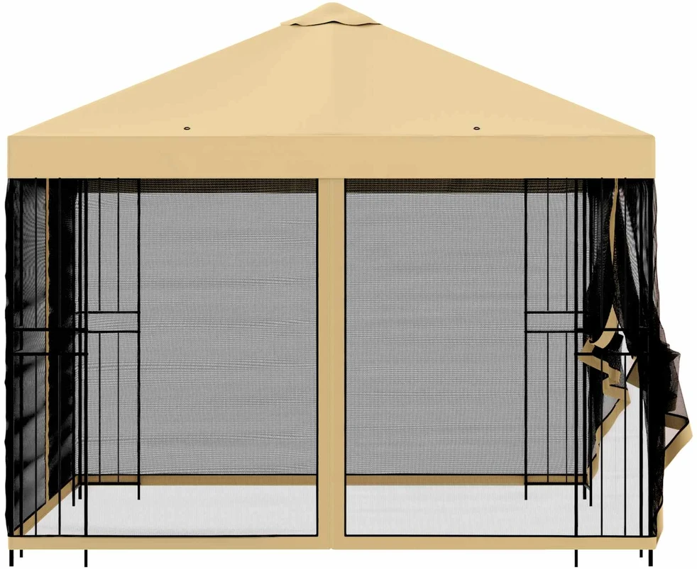 Sodo pavėsinė su šoninėmis sienelėmis 3 x 3 m Kreminė